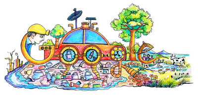 Happy Children's Day "Creating Something for India" doodled by Doodle 4 Google 2015 Winner 
